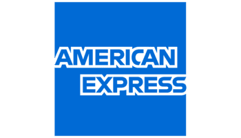 American express logo on a blue background