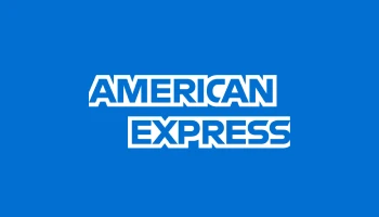 A blue american express logo on top of a white background.