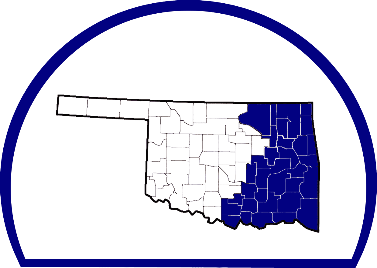 A map of the state of oklahoma with counties.